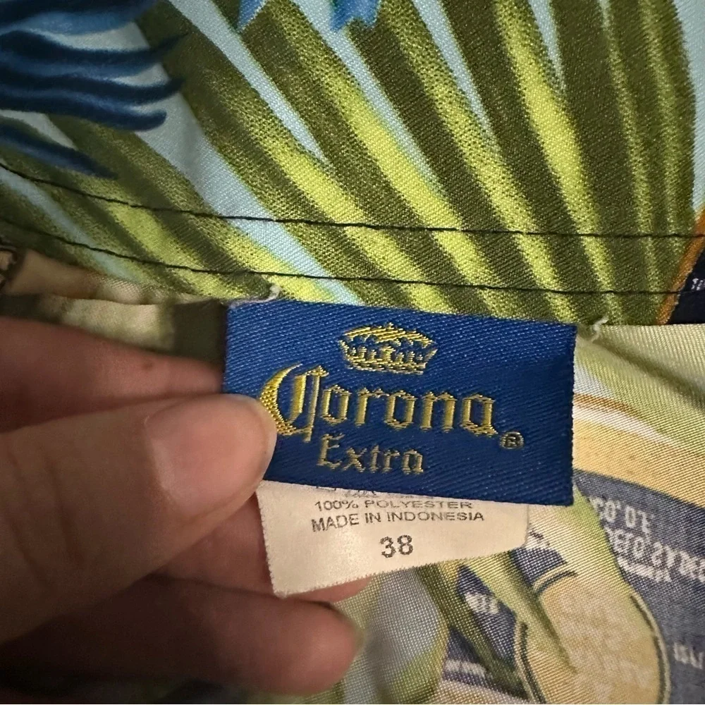 Corona Beer Blue Swim Trunks Tropical Summer Shorts‎ Beach Palm Trees 38